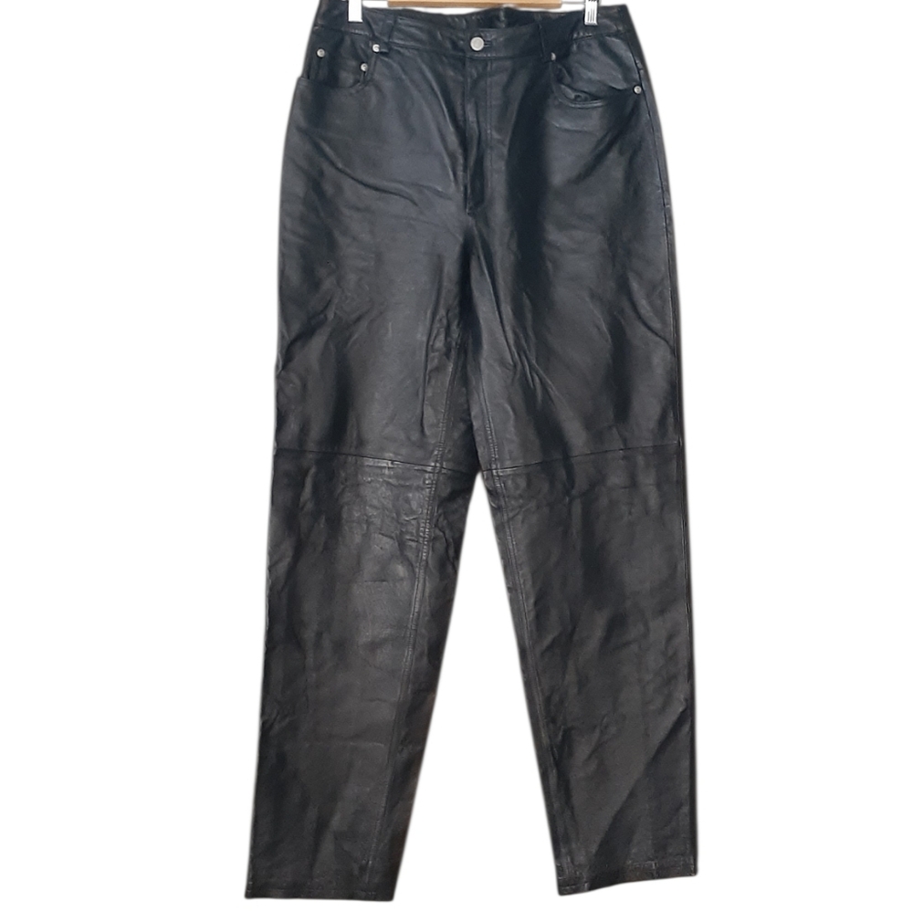 Newport News Black Leather. Tall  Size 14 T. Excellent Condition